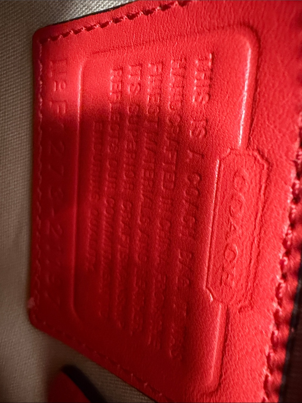 Coach Red Leather Shoulder Tote with Tassel Charm - Picture 8 of 8